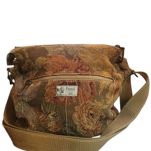 Fossil Brown and Tan Messenger Bag with Adjustable Strap - Picture 3 of 15